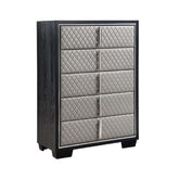ACME Nicola Silver PU & Black Finish Nicola Chest Model BD01431